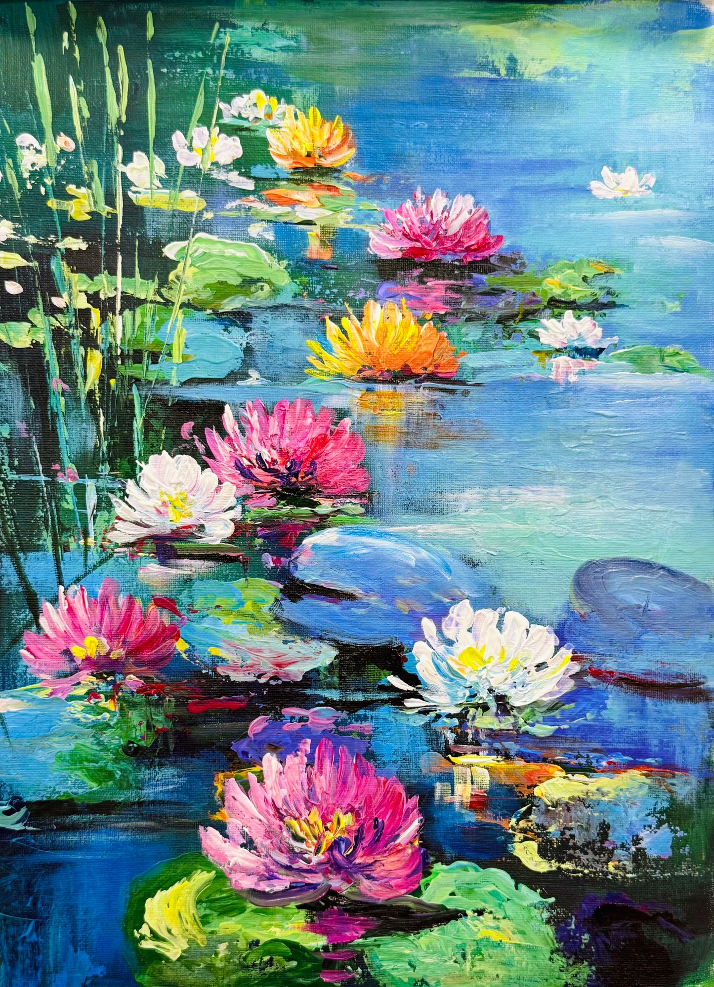 Art Escape - Acrylic Paint - Whispering Water Lilies