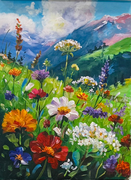 Art Escape - Acrylic Paint - Mountain WIldflowers